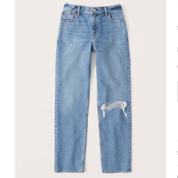 Abercrombie & Fitch Denim - A&F Curve Love 90's Straight Low-Rise Jeans
